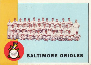 1963 Topps Baseball Cards      377     Baltimore Orioles TC
